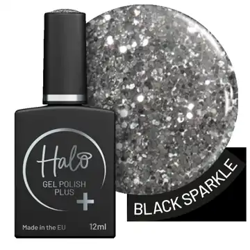 Halo Gel Polish Plus 12ml (Black Sparkle)