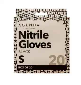 Agenda Disposables Nitrile Gloves Black Small (20)